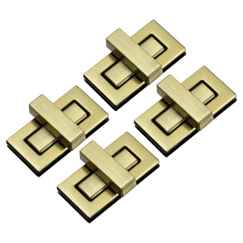 M METERXITY 4Pcs Purse Twist Lock (1.73 x 0.87 Inches, Bronze)- Rectangular Purse Closure Twist Turn Lock Clasp Metal Clip Hardware Apply to DIY Handbag/Purse/Wallet/Leather Craft - color: Bronze, size: 1.73 x 0.87"