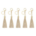 uxcell Leather Keychain Tassels, Women Tassel Bag Charm with Lobster Clasp Key Ring for Handbag Purse - color: Dirty Pink
