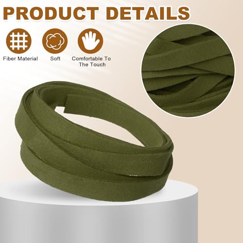uxcell 10Pcs 1 Yard 10mm Wide Flat Leather String Cord, 1.4mm Thick Craft Suede Strap Braiding Lacing Strips Rope for DIY Leather Crafts Necklace Bracelet Collars Belts, Army Green - color: Army Green