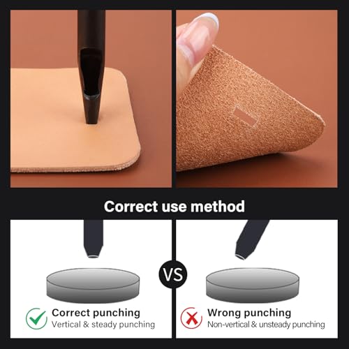 WUTA Rectangle Leather Hole Punch, High Carbon Steel Punching Tool, Hollow Punch Cutter for Leather Belt & DIY Crafting (2 * 6mm 1PC) - size: 2*6mm