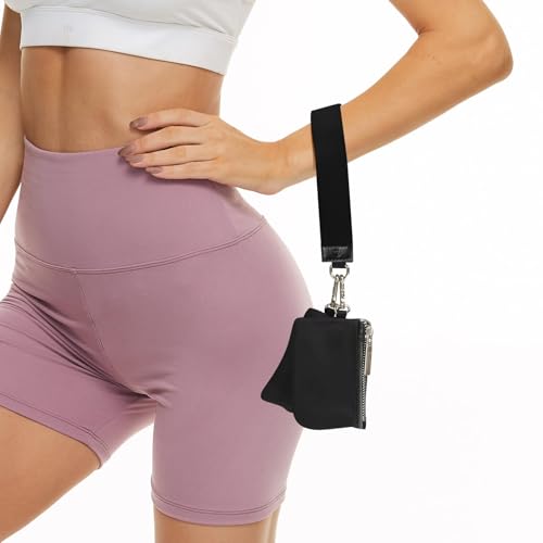 Mum's Memory Mini Zip Around Wristlet Wallets for Women -KeyChain Wallet with Detachable Dual Pouch Wristlet -Key Chain Coin Purse Small Wallets - color: Black