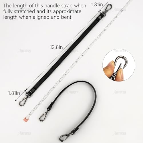 AUEAR, 2 Pack Small Purse Leather Handle Strap Replacement 12.59 Inches for Handbag Bag Black with Gun Lock - color: Black with Gun Black Lock