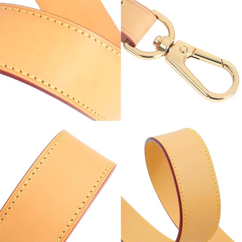 jiesinlov Vachetta Leather Wide Straps Replacement Bag Shoulder Strap for Neverful Speedy Tote Handbag(Width1.5in,length35.4in-Beeswax) - color: W1.5in,l35.4in-beeswax