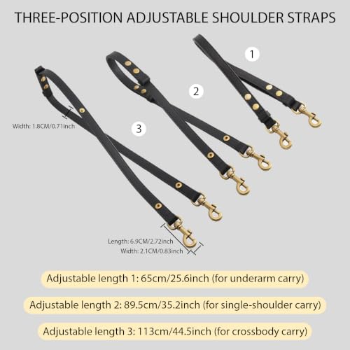 Purse Straps Replacement Crossbody Compatible with Dior Handbags | Premium Microfiber Leather Shoulder Strap, 3 Lengths Adjustable: 25.6" Underarm, 35.2" Shoulder, 44.5" Crossbody, Navy-blue - color: Navy-blue