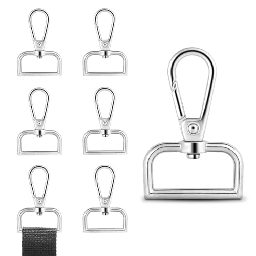 1 Inch Metal Swivel Snap Hooks, 6 Pack Lobster Claw Clasps for Keychains Purse Hardware Bag Making Lanyard Hooks(Silver) - color: 6pcs Silver
