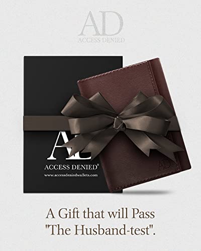 Trifold Wallets for Men - Slim RFID Blocking Wallet for Securing Personal Data - Front Pocket Friendly Genuine Leather Wallet - Mens Wallets Trifold with ID Window - Tri Fold Wallet Gifts for Men - color: Brown