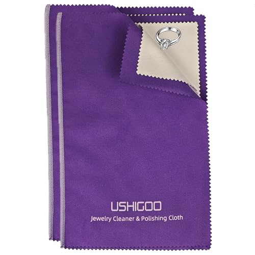 2pcs Jewelry Cleaner&Polishing Clothb for Ring,Earring,Watch and Coins Care | Sterling Silver Gold Platinum Tarnish Remover,Non-Toxic Eco Friendly,Jewelry Cleaning Cloth - color: Dark Purple