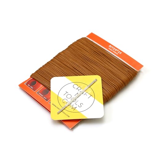 Amber Glow RITZA 25 Tiger Thread for Leather Craft | Waxed Tiger Thread | 1.2mm Polyester - color: 1,2 mm - Amber Glow - 50 meters