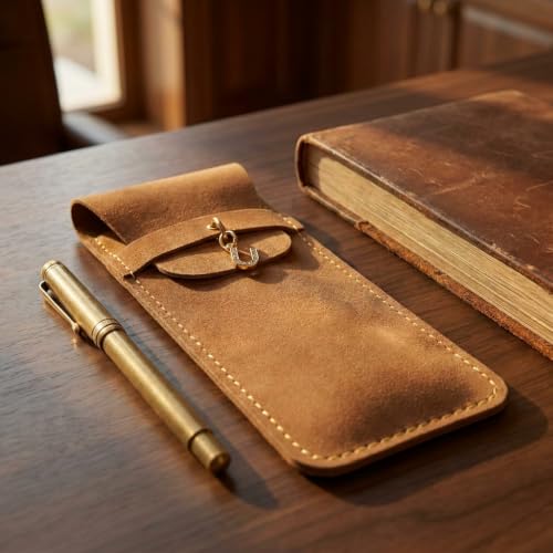 Personalized Initial PU Suede Pen Pouch - Office and Professional Storage Accessory, Ideal Gift for Coworkers (U) - color: U
