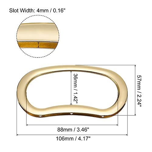 uxcell Oval Handbag Handles, 2Pcs 4.17" Metal Purse Handles Handbag Handles Replacement for Tote Purse Making DIY Craft, Gold - color: Gold