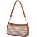 KKXIU Small Black Purse for Women, Cute Mini Shoulder Bag Zipper Closure | 2 Removable Straps, Retro Underarm Bags, Classic Crossbody Bag, Handbag for Women - color: Straw Rainbow