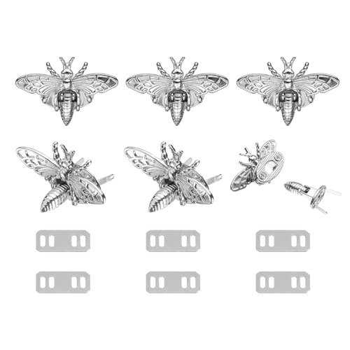 uxcell Bee Turn Lock Clasp, Zinc Alloy Closures Lock Fasteners Purse Twist Clip Clasp for Handbag Leather Bag Making - color: Silver