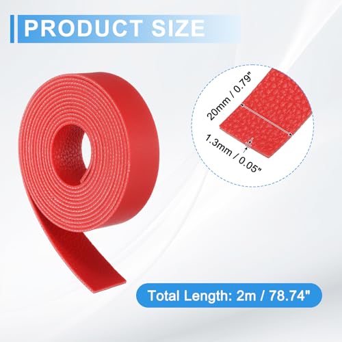 uxcell Leather Straps, 0.8 Inch Wide 79 Inch Long Soft Flat Leather Strips Cord for Craft Projects Tooling Belt Bag Making, Red - color: Red, size: 0.8 Inch Wide 79 Inch Long