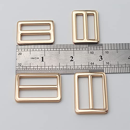 JWBIZ 8pcs Flat Metal Slide Buckle Belt Adjuster Sliders Tri Glide Strap Hardware Clasp (Gold, 1 1/4 Inch) - color: Gold, size: 1 1/4 Inch