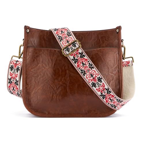 ZOOEASS Bronze Buckles Purse Strap, 2" Wide Crossbody Handbag Strap Adjustable Replacement Shoulder Strap Vintage Embroidery - color: 5cm-color15