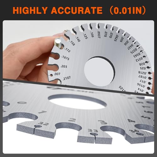 ZeeDix Standard Dual-Sided Round Wire Cable Sheet Gage | Stainless Steel Metal Wire Gage Measurement Tool Wire Measuring Ruler Diameter Tool - style: Metal Round Wire Gauge
