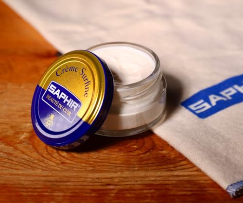 SAPHIR Creme Surfine Pommadier Shoe Polish - Beeswax Cream for Leather Products - color: Mahogany, size: 50 ml