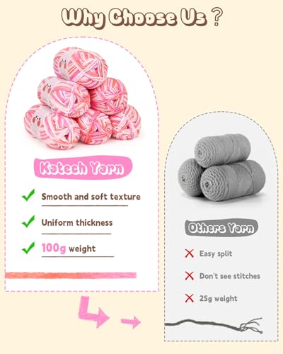 Katech Knitting Kit for Beginner- Beginners Knitting Kit for Adults Kids - color: colorful
