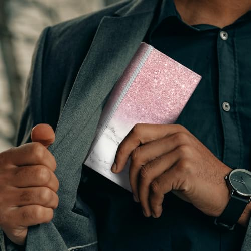 Checkbook Cover for Personal Checkbook, Cute Pu Leather Check Book for Women & Men, Slim Checkbook Holder with Pen Holder and Built-in Clear Plastic Divider, Pink Marble - color: Pink Marble