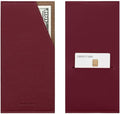 PU Leather Card & Cash Envelope for Travel and Budgeting -Burgundy | Reusable Money Holder, Stylish Leather Money Envelope - color: Burgundy
