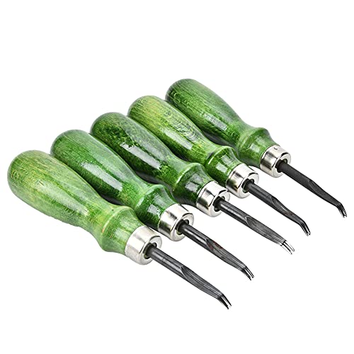 Leather Edge Beveler, Comfortable Hand Grip, 5 Types Precision Tool, Alloy Steel Construction Handles 0.4-4.5mm Leather Thickness, for Leather Crafters, DIY Enthusiasts, Shoe Repai