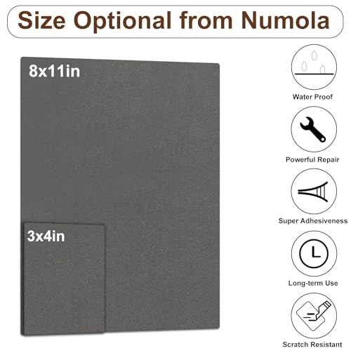 Numola Leather Repair Patch, 8×11 Inch Self-Adhesive Gray | Vinyl Repair Tape; Fixes Scratches, Holes, And Tears; Ideal For Couch, Car Seat, Sofa, Chair, Diy Upholstery; First-Aid - color: Gray, size: 8×11inch