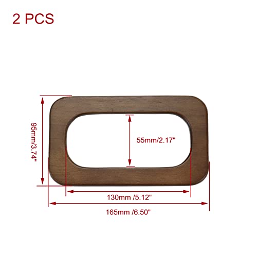 KUMGROT 2 Pcs Wooden Handbag Handle, Bag Handle Replacement, Dark Brown - color: Log Color