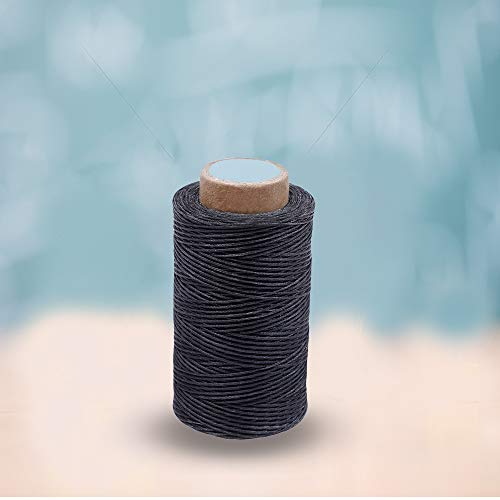 284Yards Leather Sewing Waxed Thread, 0.8mm Waxed Thread for Bookbinding | Waxed Thread for Bookbinding, Upholstery Thread Heavy Duty, Wax String for Leather Craft DIY/Bookbinding/Shoe Repairing - color: Dark Gray
