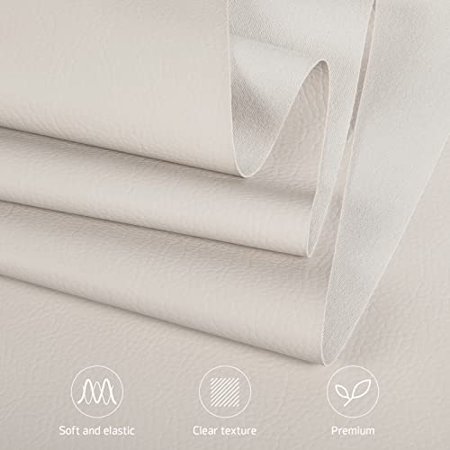 Marine Vinyl Upholstery Faux Leather Fabric, 1 Yard Beige | Marine Grade Faux Leather Vinyl by the Yard, Waterproof, Soft & Durable, for Boat, Furniture Upholstery, DIY Sewing Crafts - color: Beige, size: 1 Yard 55" x 36" (Pre-cut)