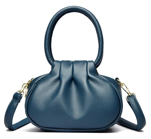 Slouchy Crossbody Bags Women Small Cross Body Hobo Crescent Shoulder Purses PU Leather Travel Dumpling Cloud Bag Handbags - color: A Blue
