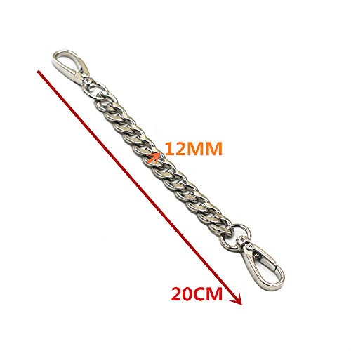4PCS 7.9" Iron Flat Silver Purse Chain Strap Replacement for Clutch Bags - color: Silver, size: 7.9"