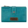 Wrangler Wallet for Women Bifold Card Holder with Zipper and ID Window - color: A-Turquoise