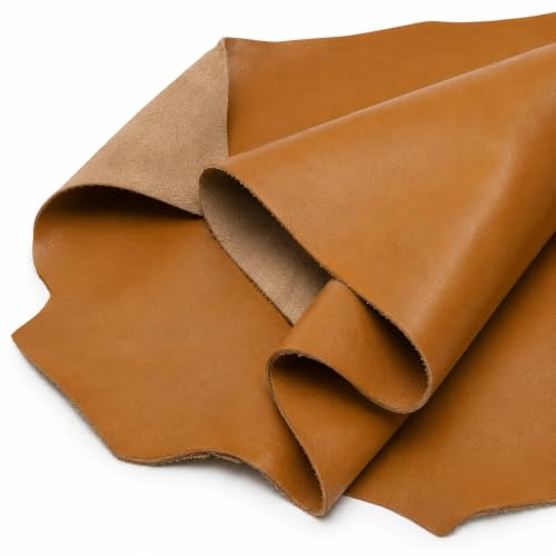 Reed Leather Hides - Cow Skins (8 inches X 11 Inches, Light Brown) | Arts and Crafts - color: Light Brown, size: 0.6 Square Foot