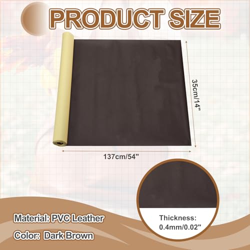 MECCANIXITY Leather Repair Patch 14"x54" Self-Adhesive Leather Vinyl Repair Tape Kit for Furniture Couches Sofa Chair Car Boat Seats Jackets, Dark Coffee - color: Dark Coffee
