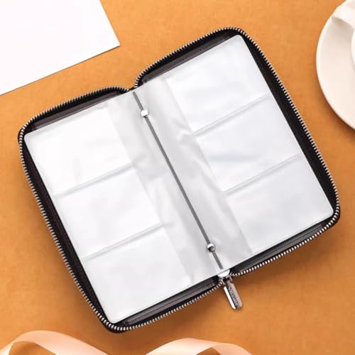 60 Slots Credit Card Holder Wallet Business Card Organizer Wallet Zipper PU Leather Credit Card Bag Large Capacity Credit Card Case Debit Card Storage Bag Gift Card Holder Black - color: Black
