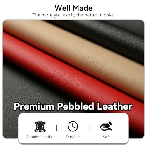 Women's Bifold Wallet, Genuine Leather, Magnetic, ID Window | Holds 10+ Cards, 2 Zip Coin Pockets, Pebbled Cowhide, Snap Closure, Large Capacity, Multiple Colors, Compact 5.5x3.9in - color: B-Red