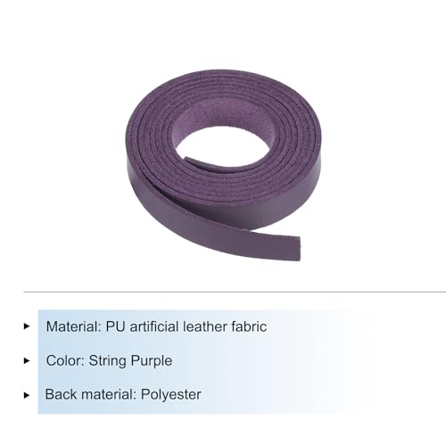 MECCANIXITY Leather Straps Strip Belt 1.2cm(0.5" Width) 100cm(40" Length) Leather Strips String Purple for DIY Craft, Jewelry, Key Chains - color: Purple, size: 1.2cm x 100cm