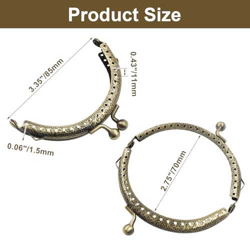 Rierdge 12 PCS Metal Purse Frame | Purse Clasp Frame, For DIY Purses, Clutches & Wallets