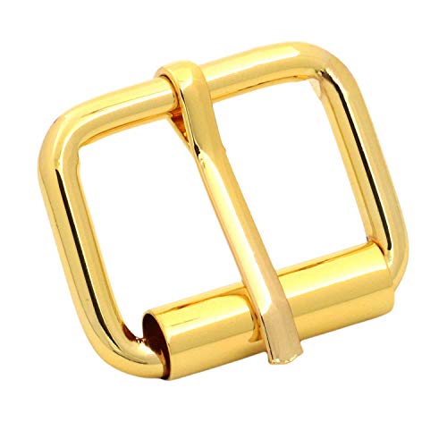BIKICOCO Roller Buckle, 1'' x 3/4'' Heel Rolling Bar Buckles for Bags Leather Webbing Straps, Gold - Pack of 20 - color: Gold X 20 Pcs