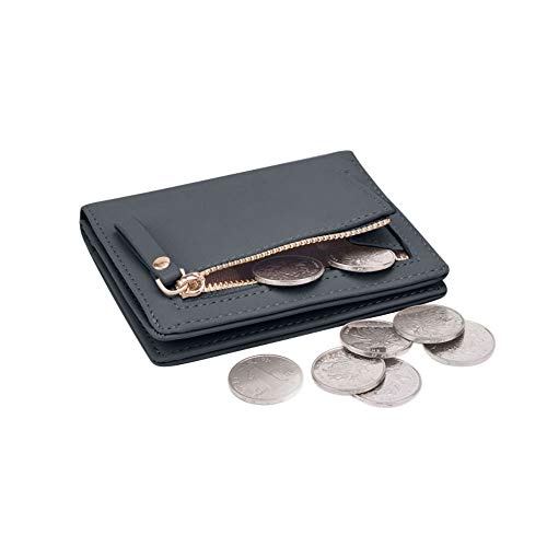 Women Wallets Small Bifold Leather Pocket Wallet Ladies Mini Short Purse - color: C Black1