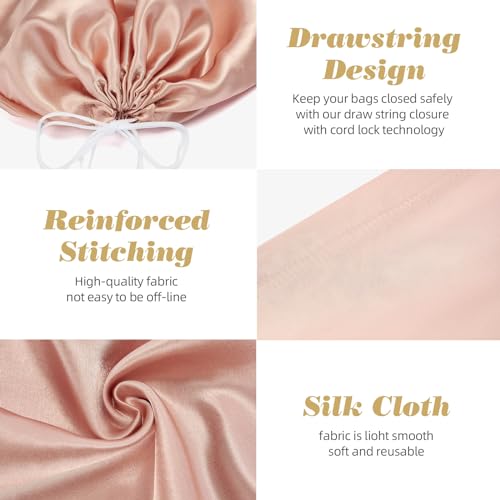 12 Pack Dust Bags for Handbags Travel Storage Pouch Silk Cloth Bag - color: C-Pink, size: 19.6x15.7in