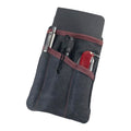 Hide & Drink, Multi-Tool Pocket Pouch, Compact Multipurpose EDC Zippered Bag, Mini Camping Tool Case, Waxed Canvas, Knife Holster, Handmade Slim Organizer - color: Charcoal Black/Sangria