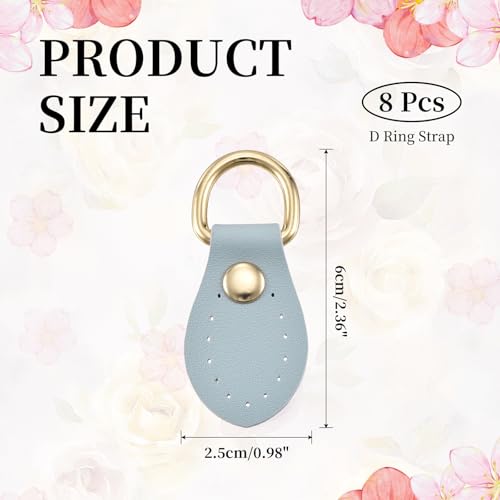 PATIKIL Purse Strap Mount Hook, Sew on Leather Buckle Bag Side D Ring Clips Replacement Clasp - color: Blue