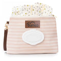 Bumco Portable Diaper Clutch Bag with Built-In Baby Wipes Dispenser | Airtight refillable wet wipes dispenser container. Portable travel pouch holder for quick baby cleanups on the go. - color: Beige