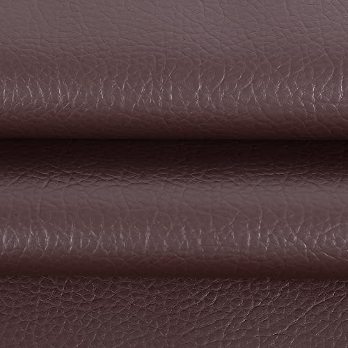 Marine Vinyl Upholstery Faux Leather Fabric, 1 Yard Coffee | Marine Grade Faux Leather Vinyl by the Yard, Waterproof, Soft & Durable, for Boat, Furniture Upholstery, DIY Sewing Crafts - color: Coffee, size: 1 Yard 55" x 36" (Pre-cut)