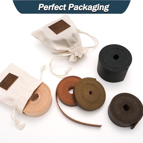 JinRuiKJ Full Grain Leather Strap - 1 Inch Wide 72 Inches Long Leather Strips - Very Suitable for DIY Arts & Craft Projects, Traction Ropes, Bag Straps, Furniture Handles - Crazy Dark Brown - color: Crazy Dark Brown, size: 1''x72'' (2.5x182cm)