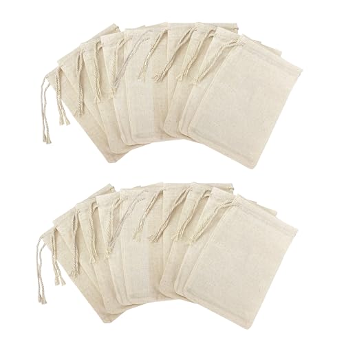 Mandala Crafts 12X16 In Natural Muslin Drawstring Bag Cotton Pouches 15 PCs | Reusable, Washable Fabric Bags, for Toiletries, Shoes, Hair Dryers, Handbags, Clothing, Travel, Wedding Favors, Gifts