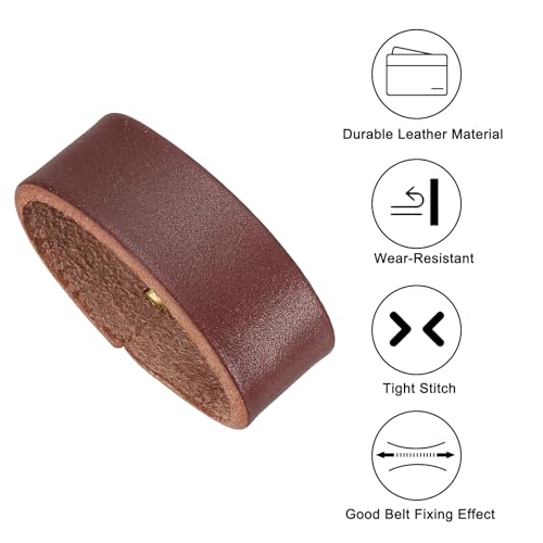 PATIKIL Leather Loop Keeper, Leather Loops Belt Keeper Loops Retainer Straps Replacement, - color: Reddish Brown, size: 1.5"/1.6"