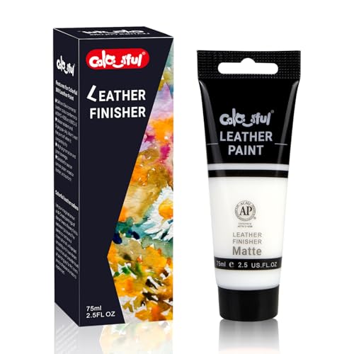 Colorful 2.5oz Matte Acrylic Leather Finisher for Leather Projects | Premium leather paint for bags, wallets, jackets, shoes, and DIY crafts. Waterproof, flexible, durable, and long-lasting. - color: Matte