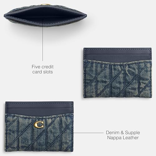 Coach Essential Card Case - color: Loved Denim Dark Indigo